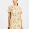 Mini Swing Dress EmbroideredPrimavera Cream in Tweed