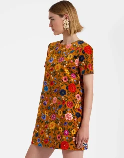 Mini Swing DressBotticelli Rust in Cotton Velvet