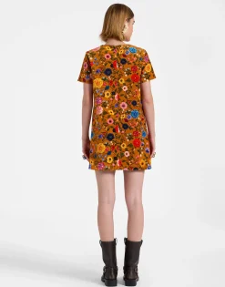 Mini Swing DressBotticelli Rust in Cotton Velvet