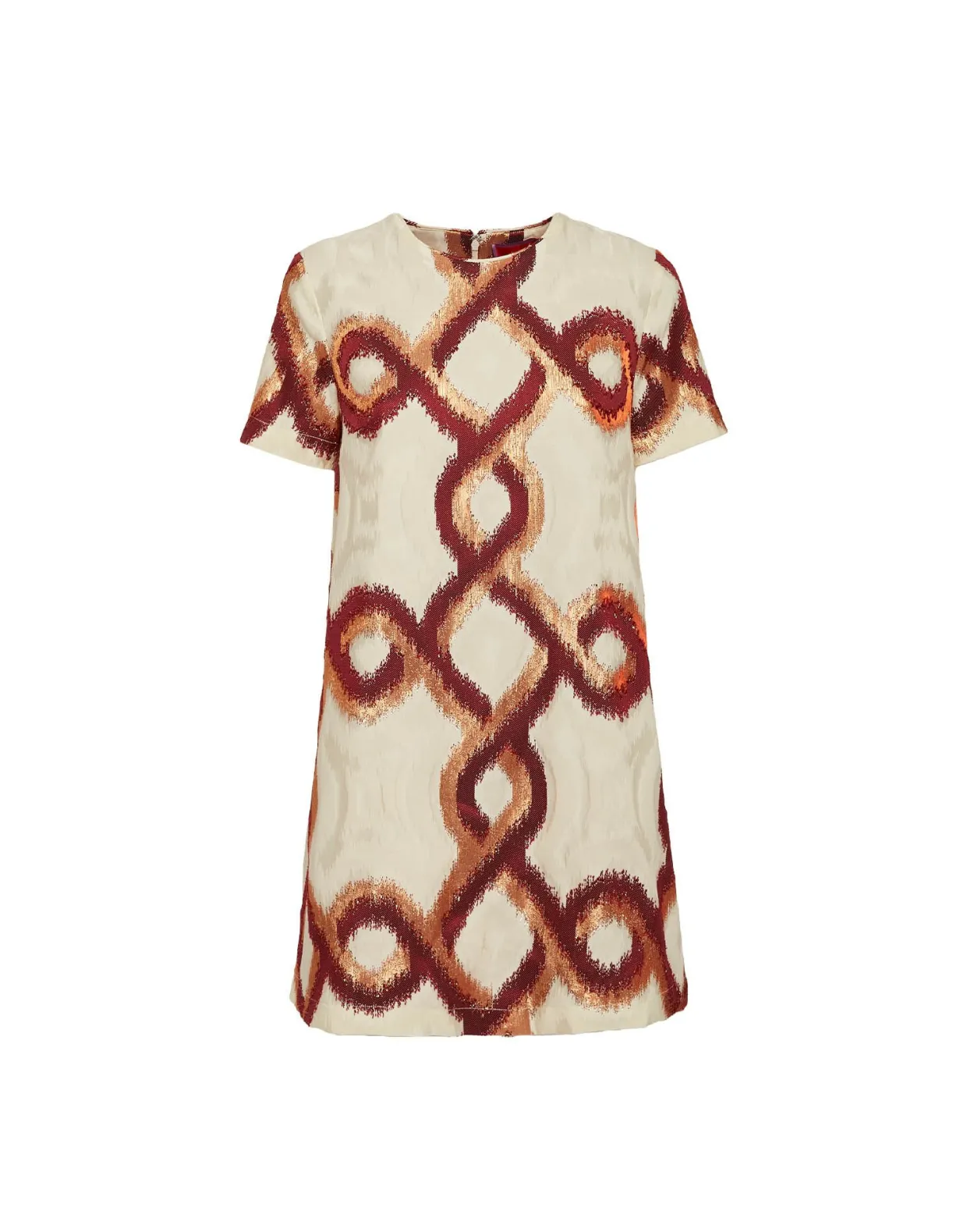 Mini Swing DressTackle Burgundy in Jacquard