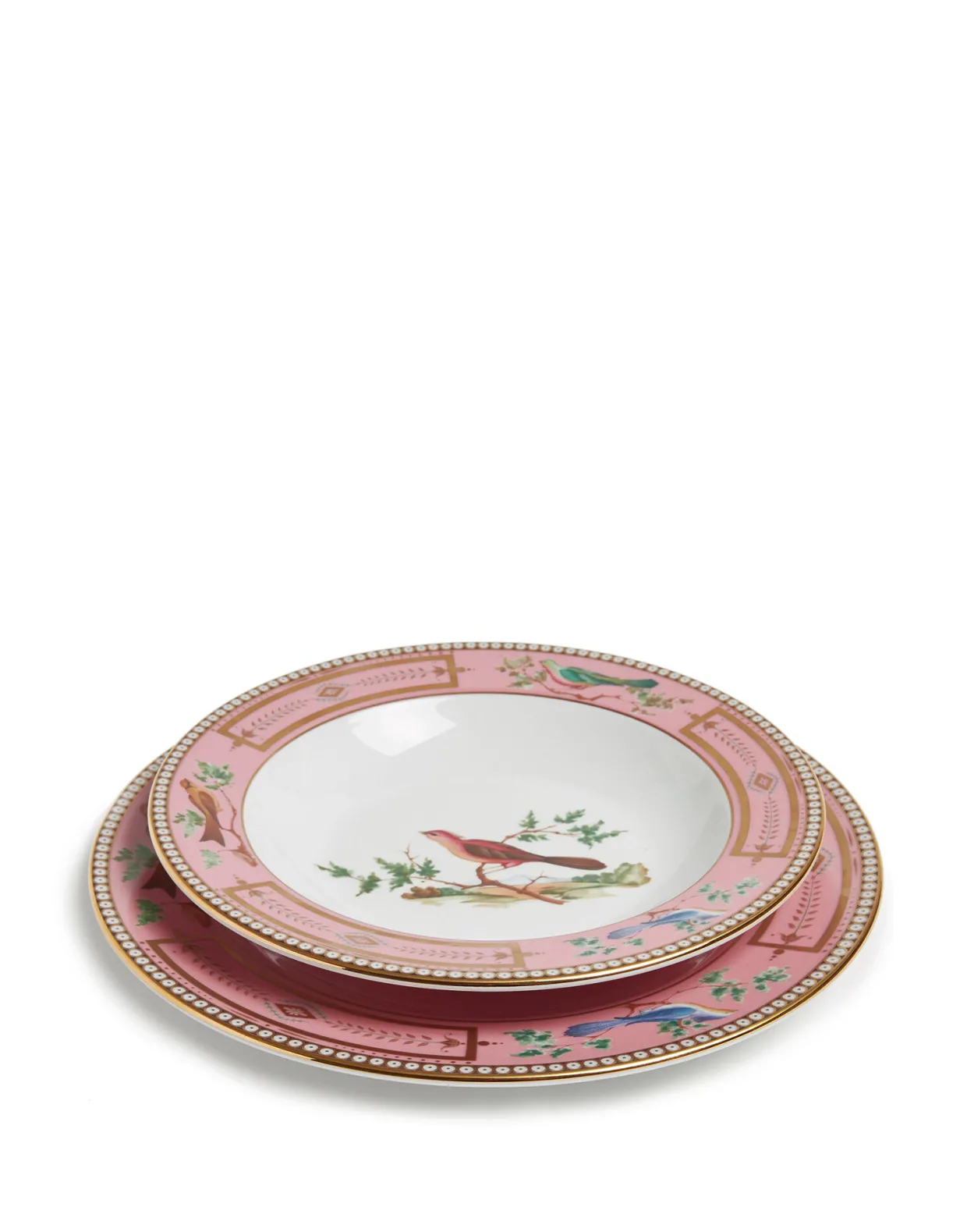 Miniscalchi Soup & Dinner Plate Set18k Gold Antique Miniscalchi in Porcelain