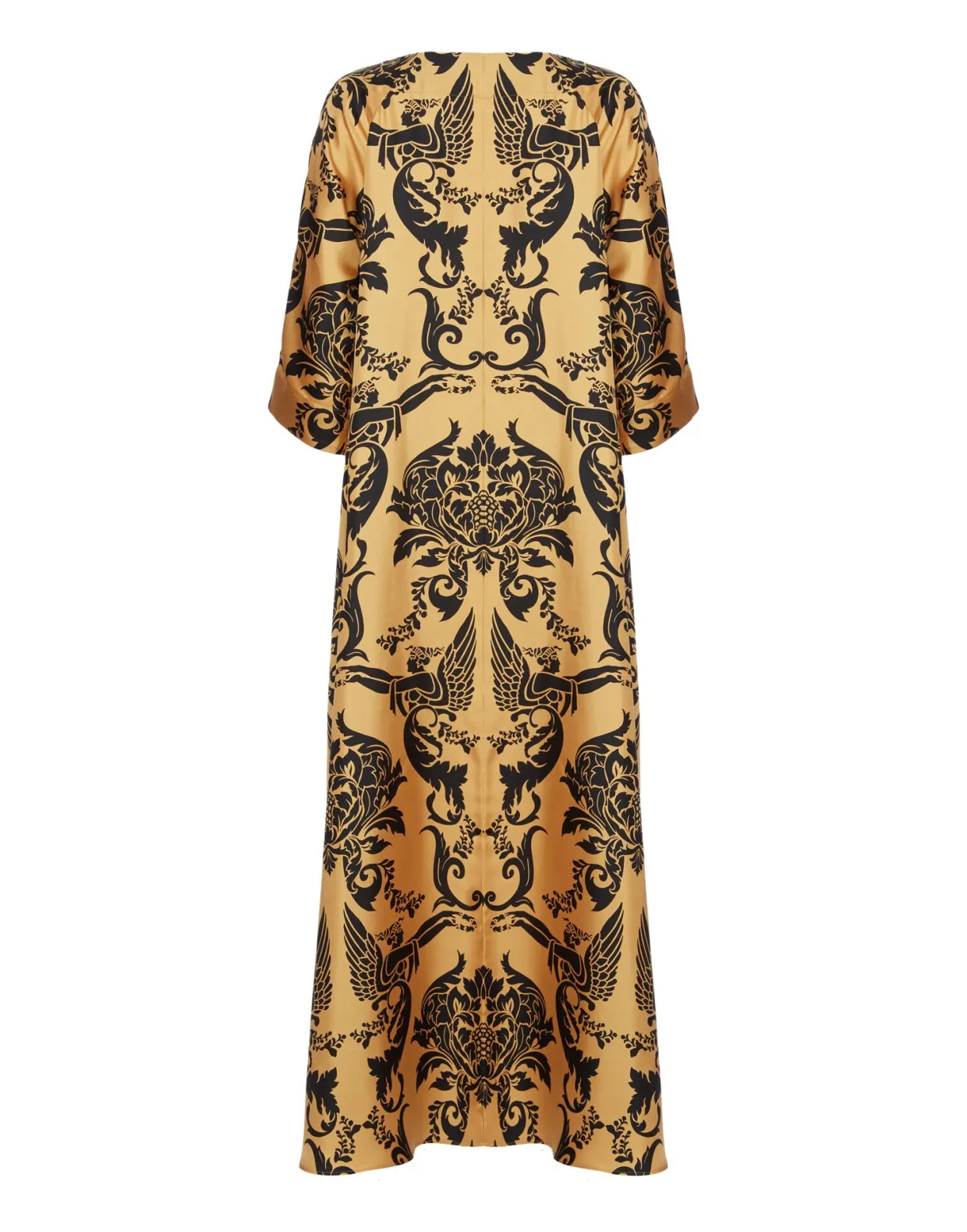 Muumuu Dress Round NeckCherubs Gold in Silk Twill