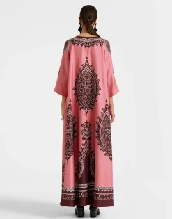 Muumuu DressOltrarno Plac&eacute;e Pink in Silk Twill