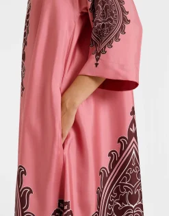 Muumuu DressOltrarno Plac&eacute;e Pink in Silk Twill