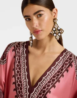 Muumuu DressOltrarno Placée Pink in Silk Twill