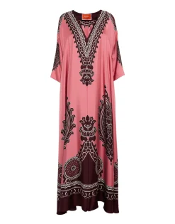 Muumuu DressOltrarno Plac&eacute;e Pink in Silk Twill