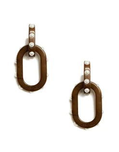 Nefertiti Double EarringsSolid Tortoiseshell in Acrylic Resin