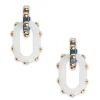 Nefertiti Double EarringsSolid Teal in Acrylic Resin