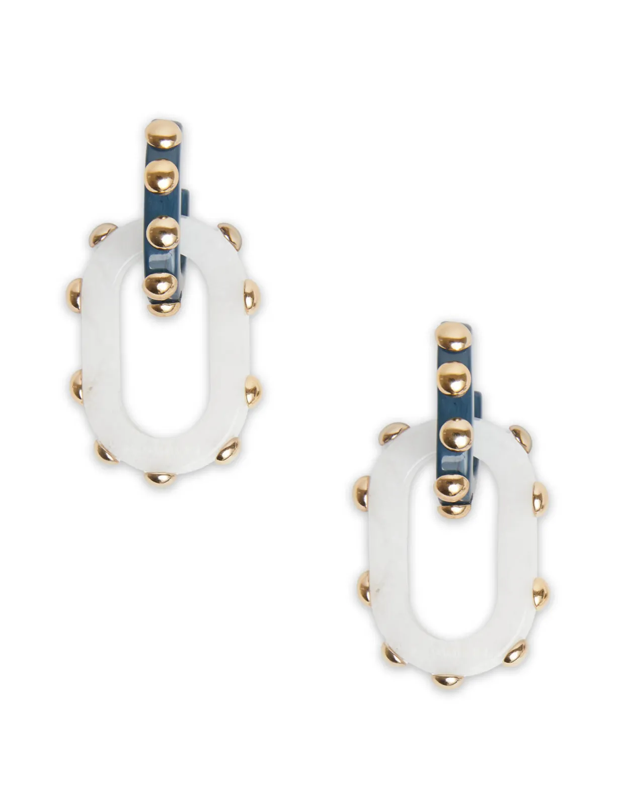 Nefertiti Double EarringsSolid Teal in Acrylic Resin