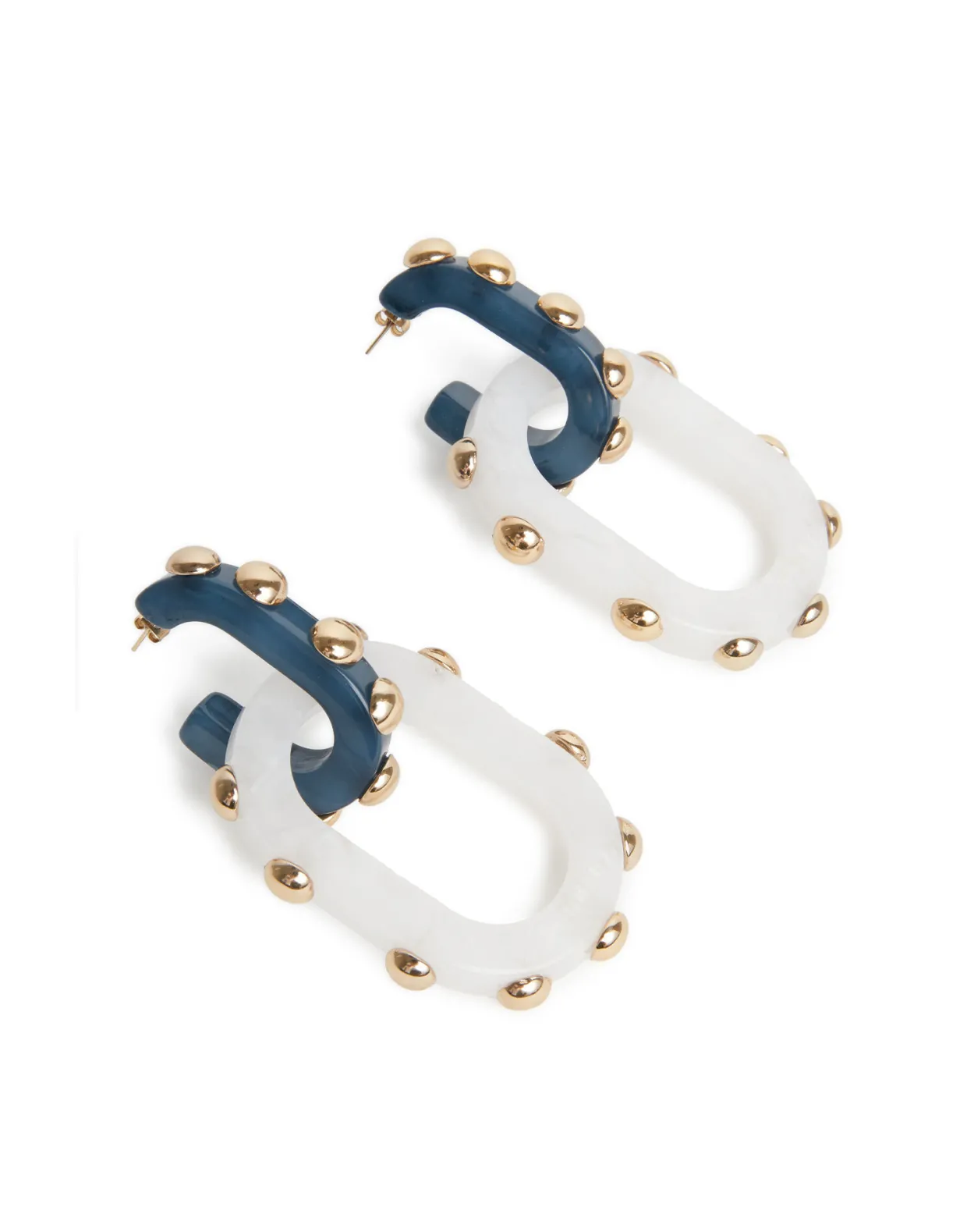 Nefertiti Double EarringsSolid Teal in Acrylic Resin