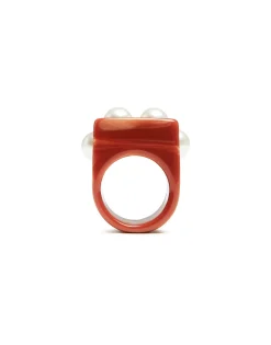 Nefertiti RingSolid Pink in Acrylic Resin