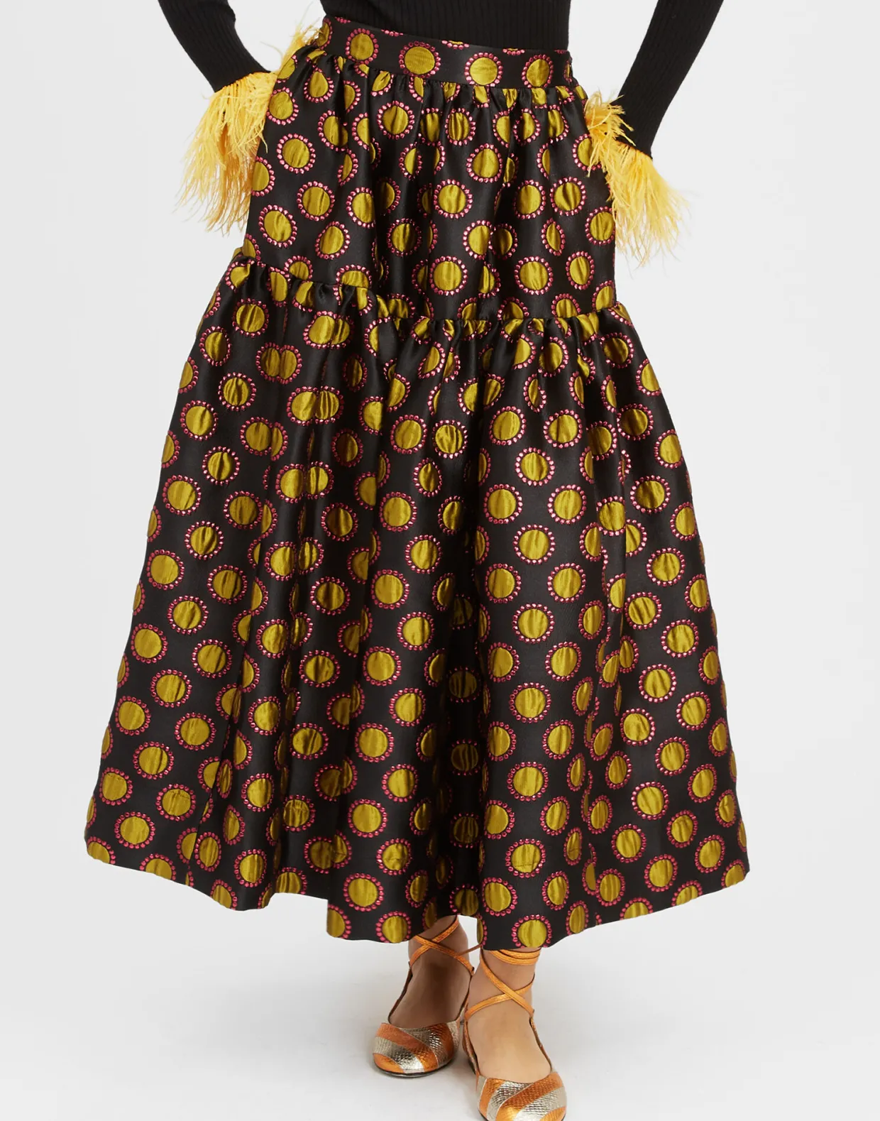 Oscar SkirtWinter Sun Black in Jacquard