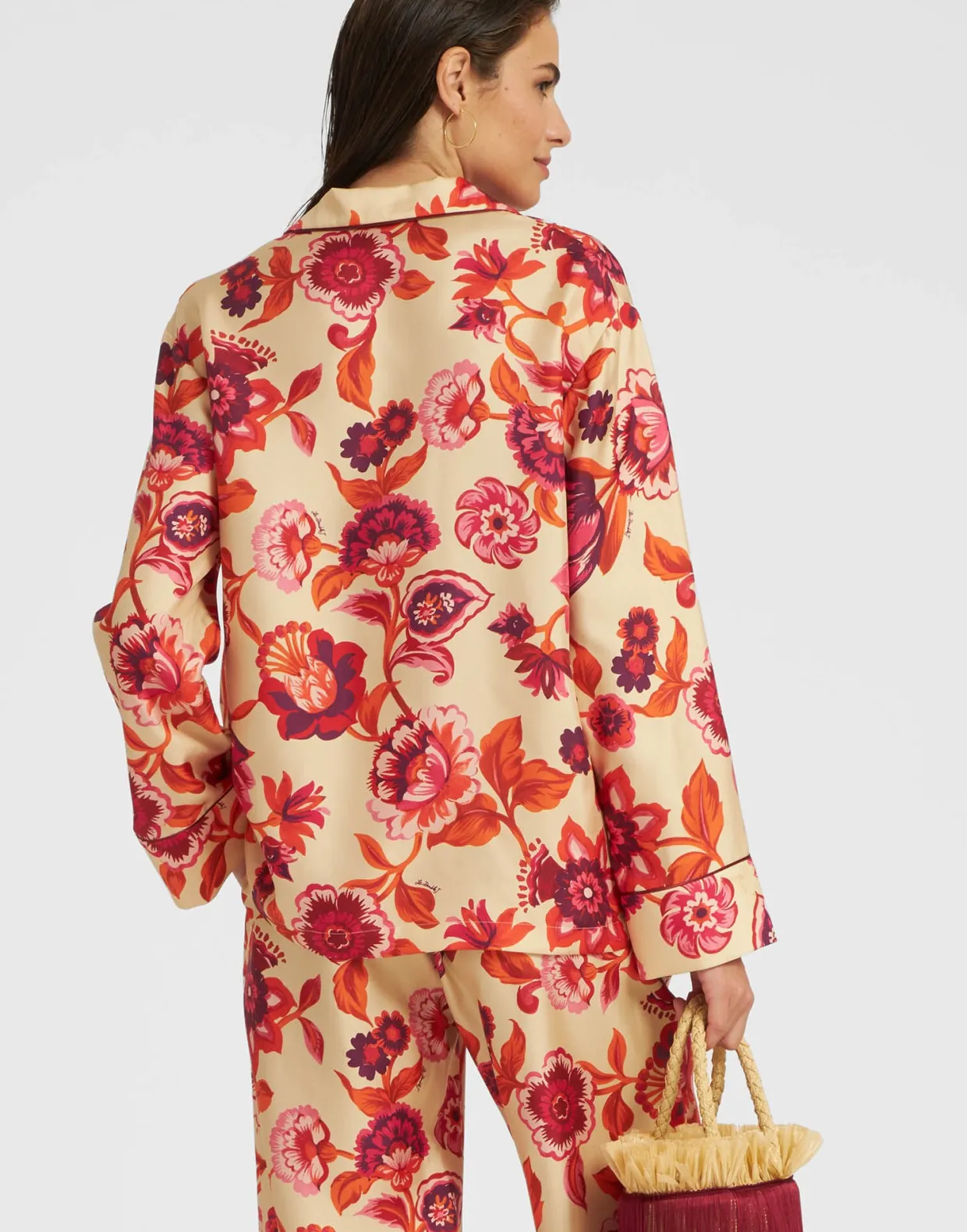 Pajama ShirtHottie Cream in Silk Twill