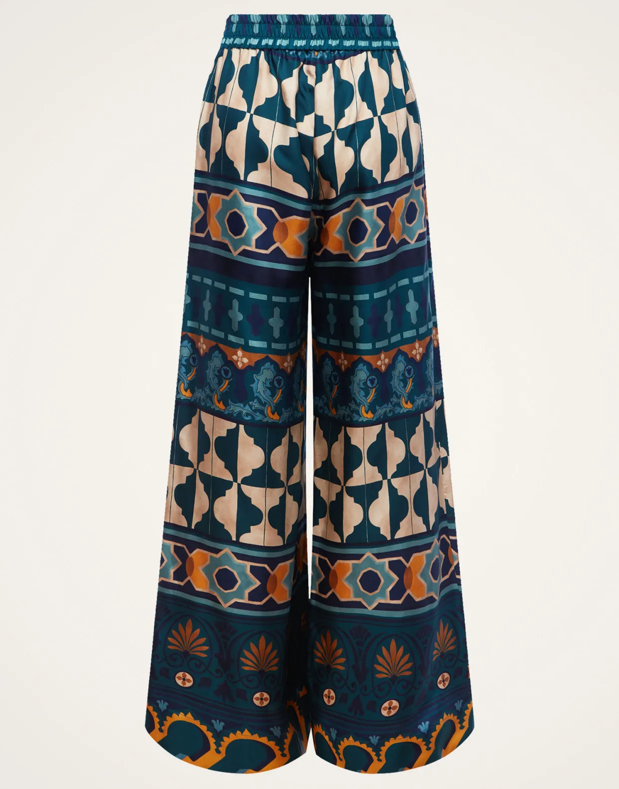 Palazzo PantsCasareale Placèe Emerald in Silk Twill