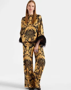 Palazzo PantsCherubs Gold in Silk Twill