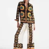 Palazzo PantsDaisychain Plac&eacute;e Orange in Silk Twill
