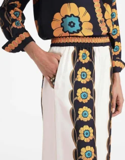 Palazzo PantsDaisychain Placée Orange in Silk Twill