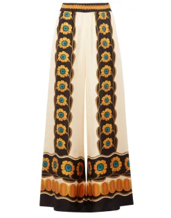 Palazzo PantsDaisychain Placée Orange in Silk Twill