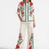 Palazzo PantsDragonflower Plac&eacute;e Multicolor in Silk Twill