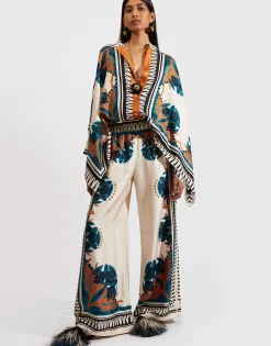 Palazzo PantsFlorence Placée in Silk Twill
