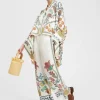 Palazzo PantsGrenadilla Plac&eacute;e Off White in Silk Twill