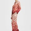 Palazzo PantsHaze Plac&egrave;e Red in Silk Twill