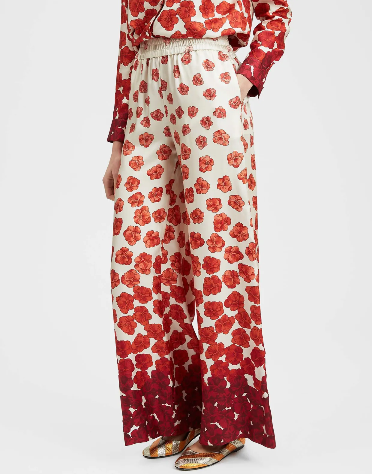 Palazzo PantsHaze Placèe Red in Silk Twill
