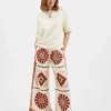 Palazzo PantsMacro Tiles Plac&eacute;e in Twill Silk