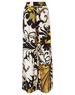 Palazzo PantsMarea Black & White in Silk Twill