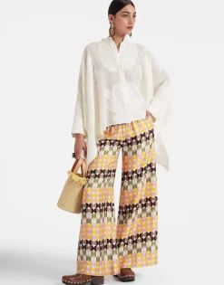 Palazzo PantsMezzaluna Chocolate in Twill Silk