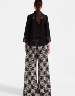 Palazzo PantsMini Tiles Black in Macram&eacute;