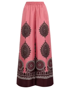 Palazzo PantsOltrarno Placée Pink in Silk Twill