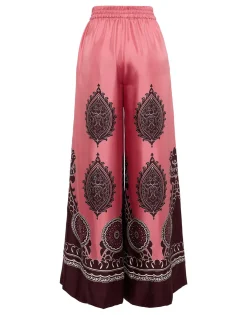 Palazzo PantsOltrarno Plac&eacute;e Pink in Silk Twill