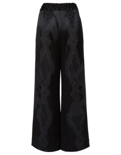 Palazzo PantsPortal Laser Black in Viscose Satin Stretch