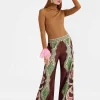 Palazzo PantsPortal Plac&eacute;e Brown in Silk Twill