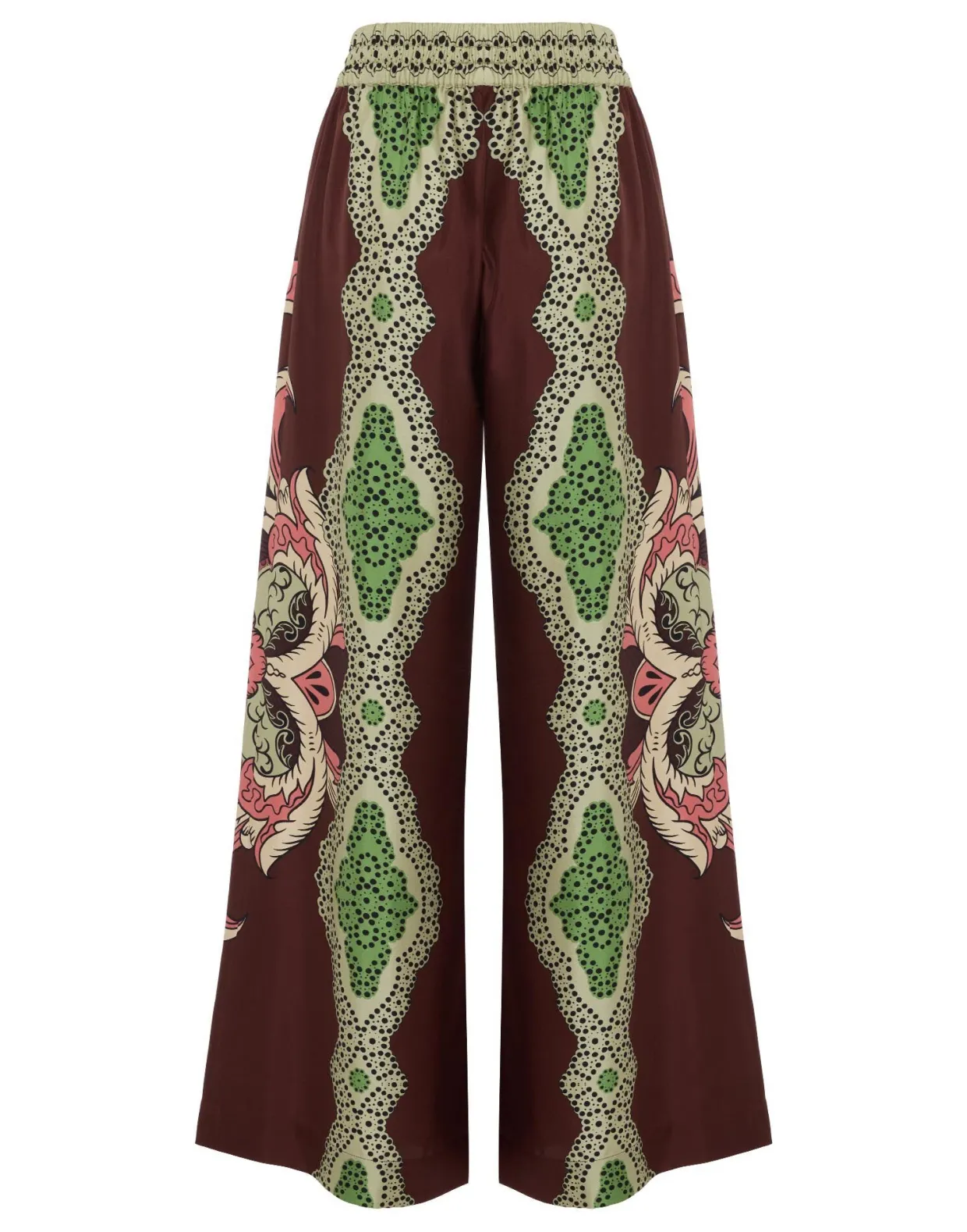 Palazzo PantsPortal Placée Brown in Silk Twill