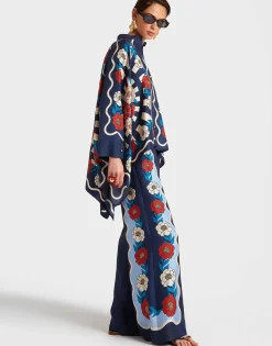 Palazzo PantsWhitsun Plac&eacute;e Blue in Silk Twill