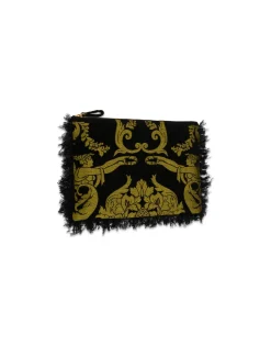 Party PochetteCherubs Black in Jacquard With Feathers