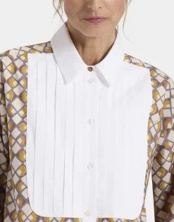 Peggy ShirtHalf-Light Micro Cream in Poplin Cotton