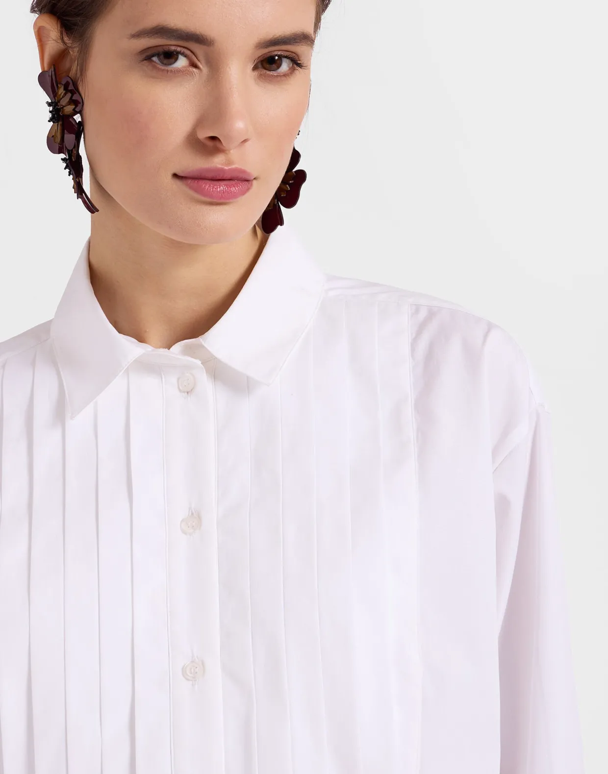 Peggy ShirtSolid White in Tailor Poplin