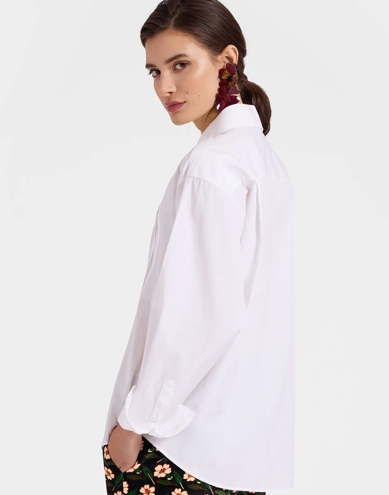 Peggy ShirtSolid White in Tailor Poplin
