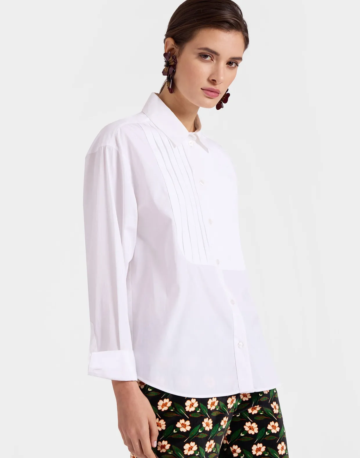 Peggy ShirtSolid White in Tailor Poplin