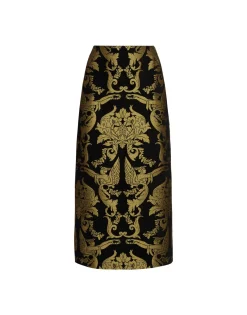 Pencil SkirtCherubs Black in Jacquard