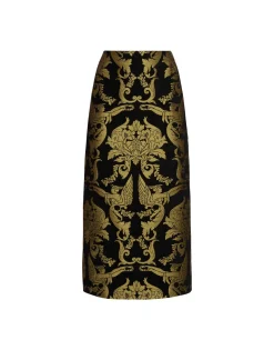 Pencil SkirtCherubs Black in Jacquard