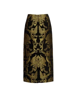 Pencil SkirtCherubs Black in Jacquard