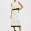 Pencil SkirtClover White in Embroidered Cotton