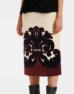 Pencil SkirtCorsini Plac&eacute;e Cream in Cotton Velvet