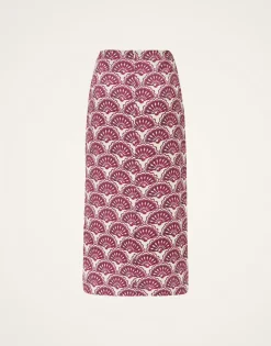 Pencil SkirtFans Purple in Shot Cotton