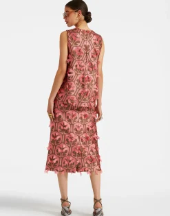 Pencil SkirtGrove Kaki/Pink in Jacquard