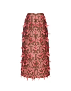 Pencil SkirtGrove Kaki/Pink in Jacquard